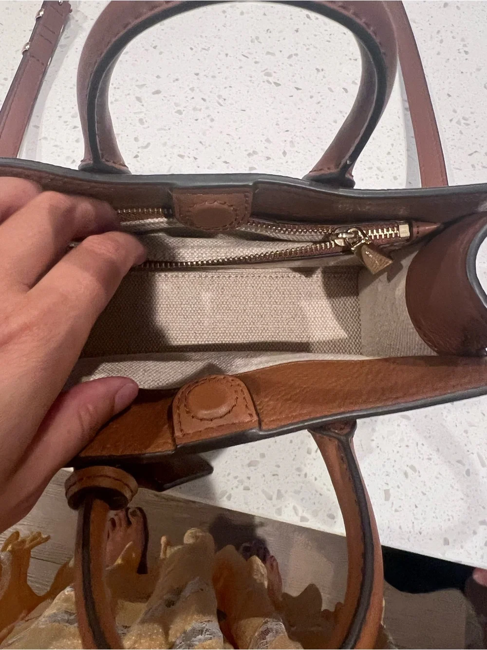 MICHAEL KORS Scarlett Leather Satchel with Gold Hardware